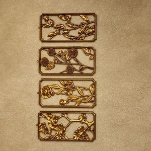 Four 1955 vintage Syroco floral wall plaques wall Deco